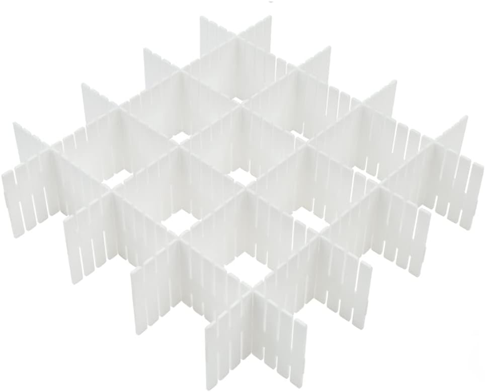 40Pcs Drawer Dividers, Adjustable Drawer Organizer for Socks, Underwear, Makeup, Can Help Tidy Kitchen, Bedroom, Dresser White