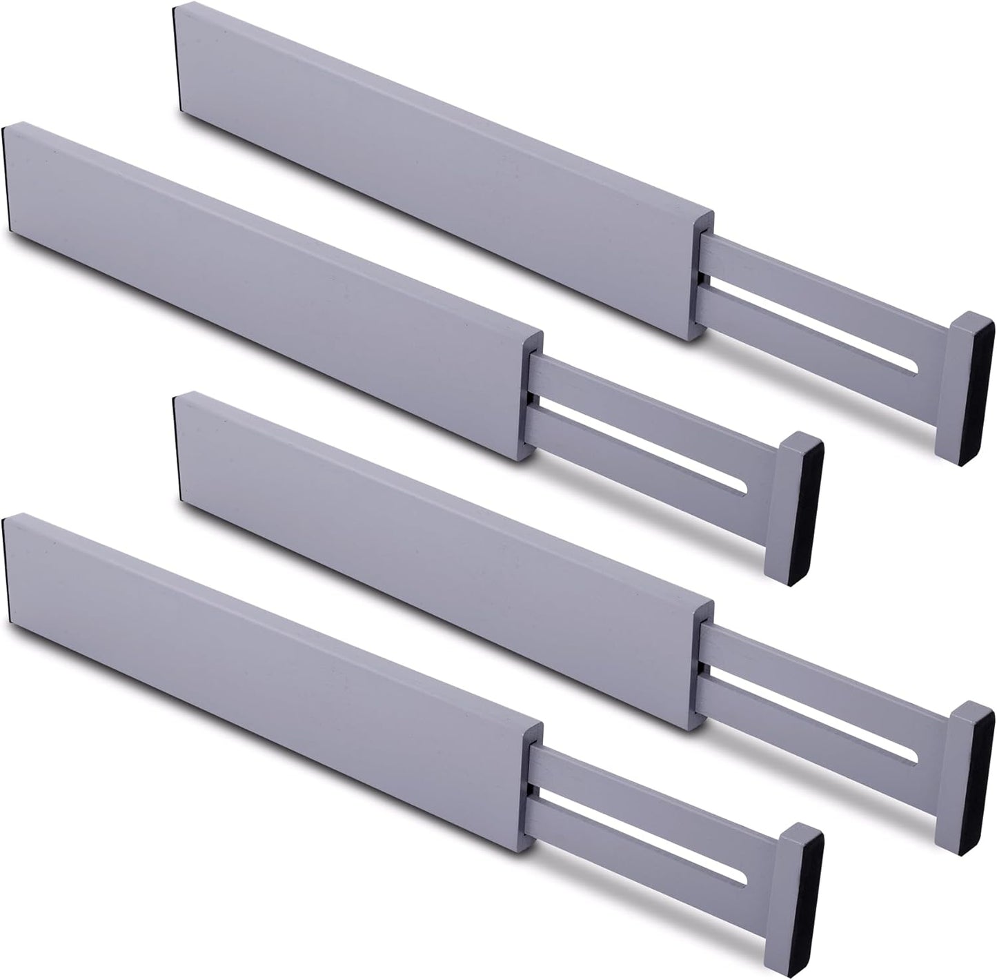 Utoplike 4 pcs Bamboo Kitchen Drawer Dividers Large, Adjustable Drawer Organizers, Spring Loaded, Works in Kitchen, Dresser, Bathroom, Bedroom, Drawer, Desk