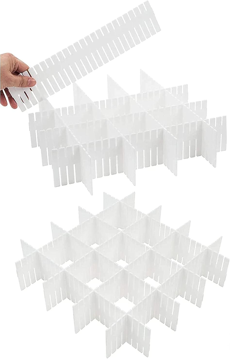 40Pcs Drawer Dividers, Adjustable Drawer Organizer for Socks, Underwear, Makeup, Can Help Tidy Kitchen, Bedroom, Dresser White