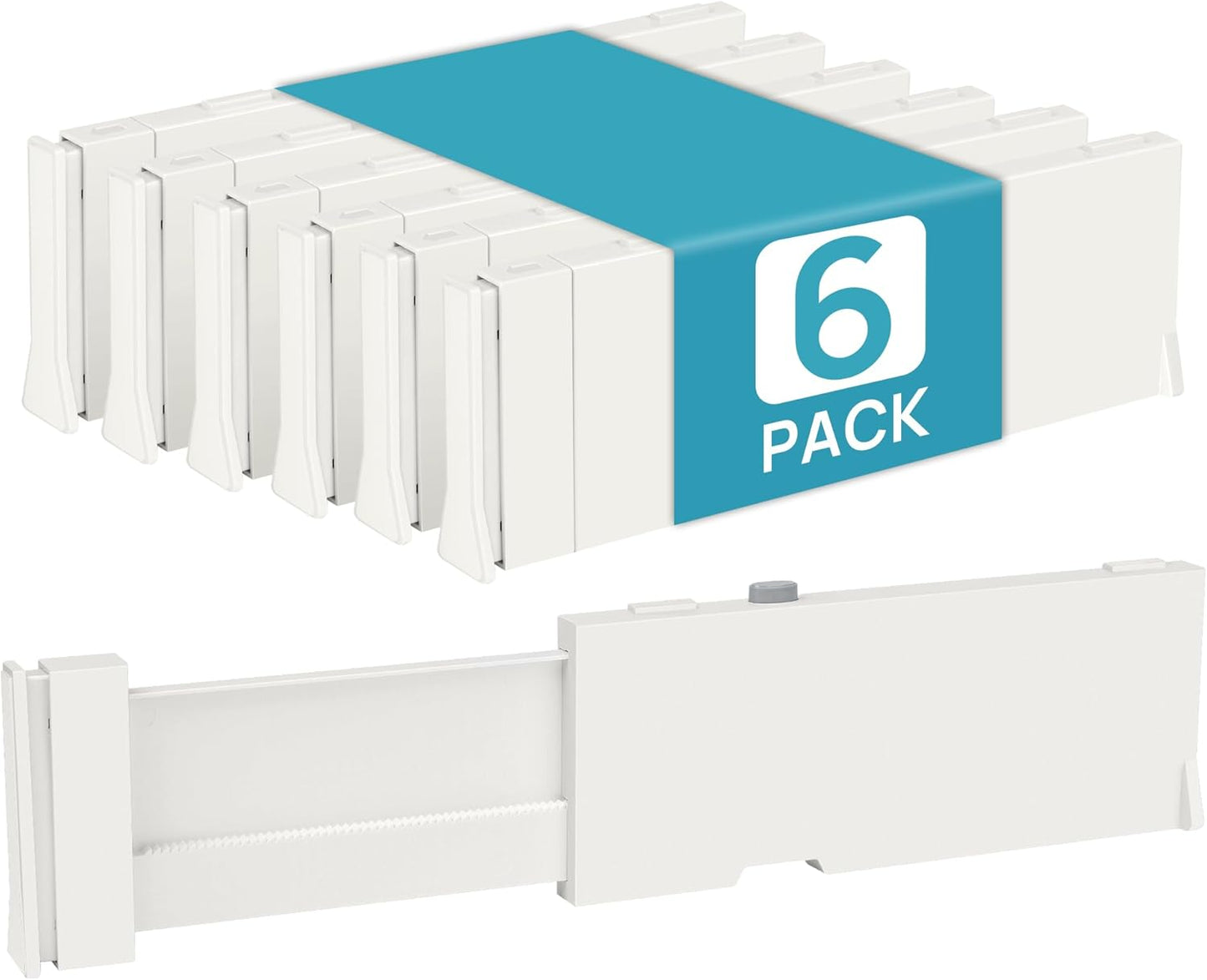 Vtopmart Drawer Dividers for Clothes 8 Pack, Adjustable 4" High Expandable from 11.6"-17" Dresser Drawer Organizer, Plastic Drawers Separators for Dresser, Baby Clothes, Kitchen and Office Storage