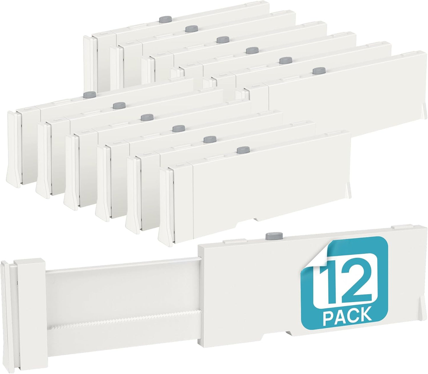 Vtopmart Drawer Dividers for Clothes 8 Pack, Adjustable 4" High Expandable from 11.6"-17" Dresser Drawer Organizer, Plastic Drawers Separators for Dresser, Baby Clothes, Kitchen and Office Storage