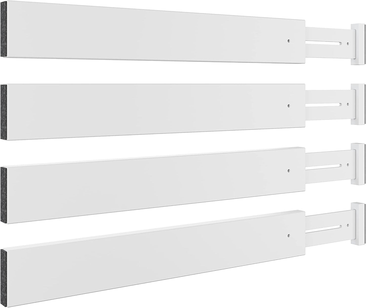 BAMEOS Drawer Dividers kitchen Organization Bamboo Utensil Organizers for Kitchen Bedroom Bathroom Dresser Office 4-pack