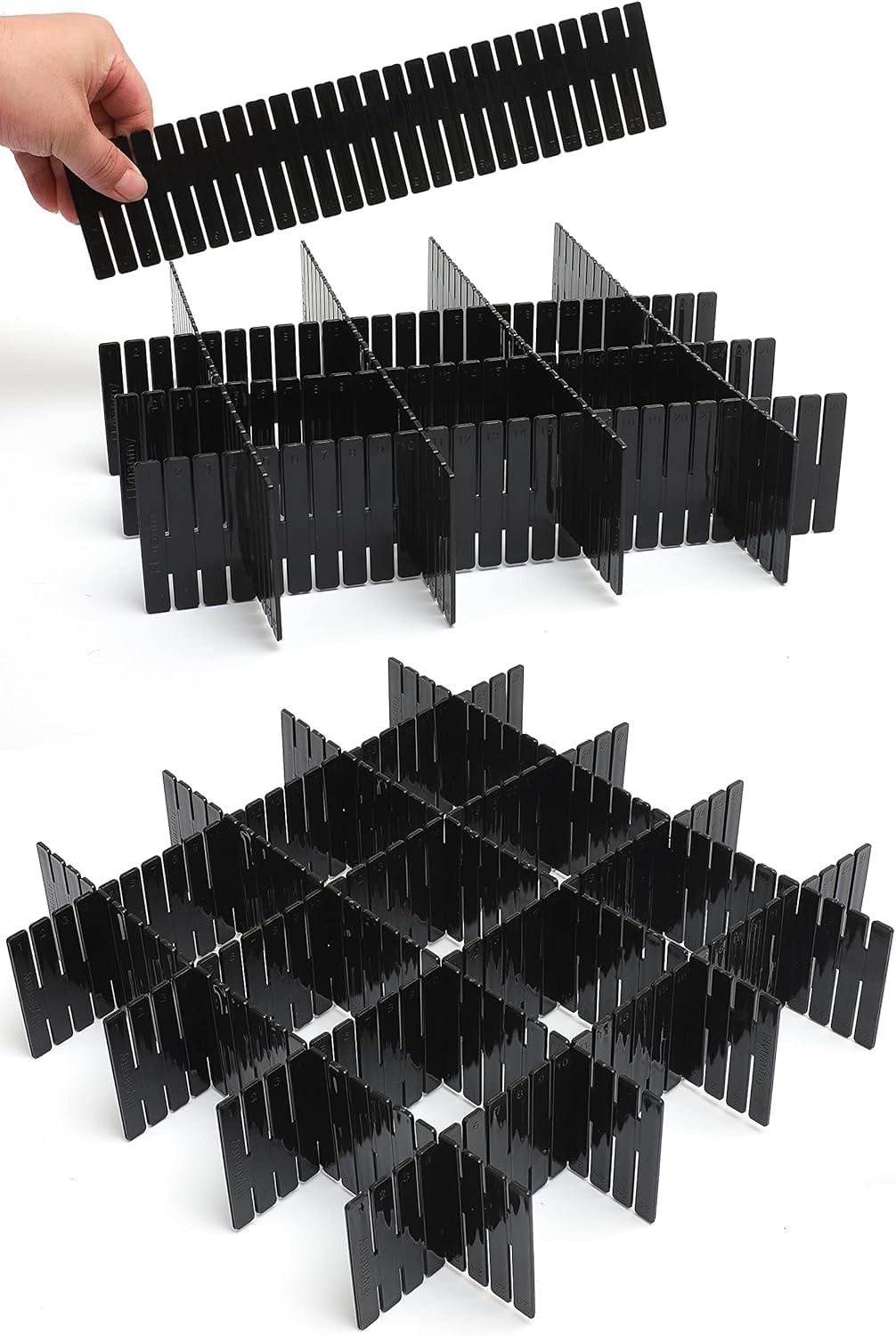 40Pcs Drawer Dividers, Adjustable Drawer Organizer for Socks, Underwear, Makeup, Can Help Tidy Kitchen, Bedroom, Dresser White
