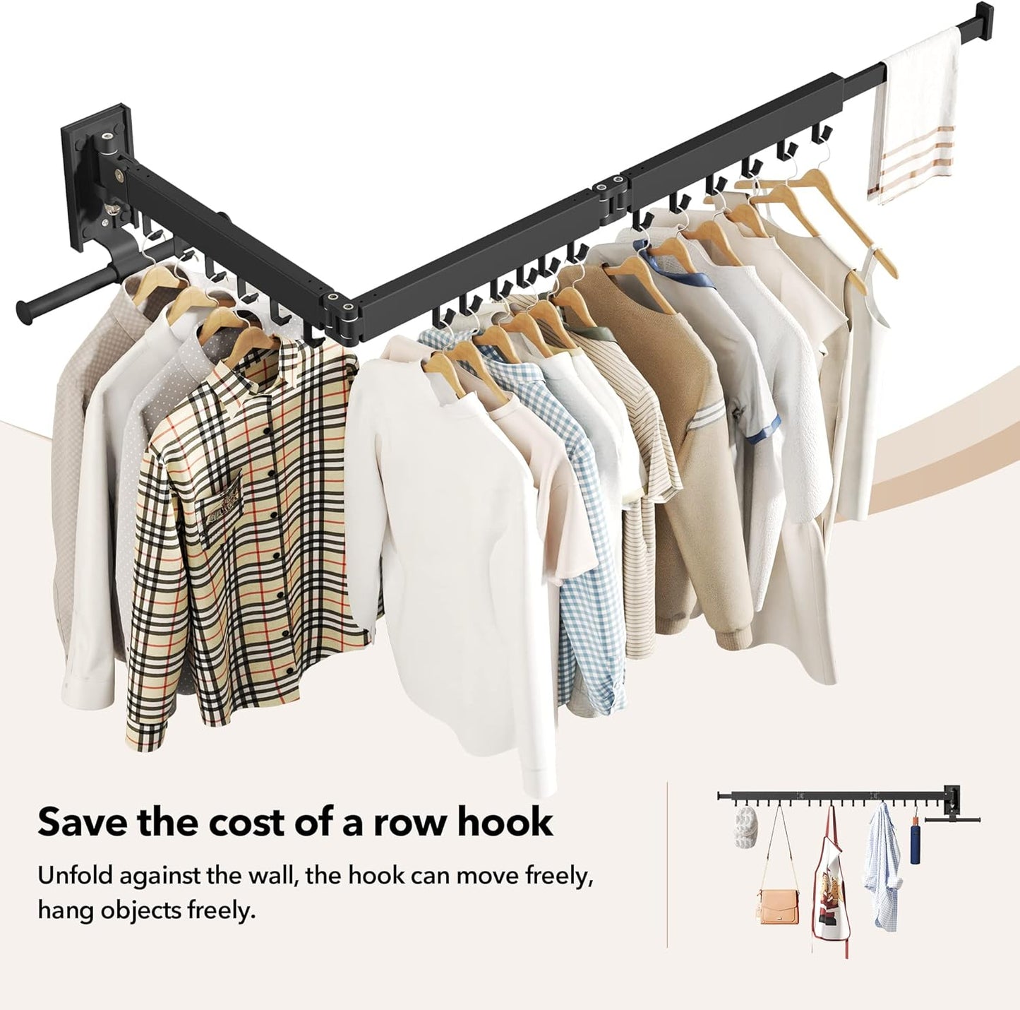 Wall Mounted Clothes Hanger,Clothes Drying Rack,Laundry Drying Rack,Clothes Rack Wall Mount,Drying Rack Clothing,Laundry Rack,Folding,Retractable,Collapsible,can Fold Upward & Left & Right